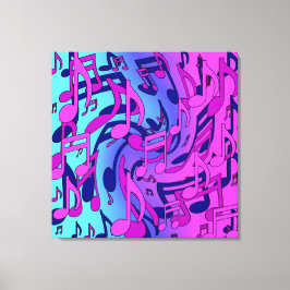 Schöne Musik Lebhaft Upbeat Musik Notizen Leinwanddruck