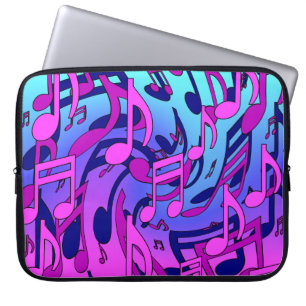 Schöne Musik Musical-Notizen Living Upstream Kün Laptopschutzhülle