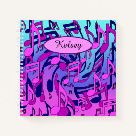 Schöne Musik Musik Noten Lebhaft Upbeat Künstleris Notizbuch