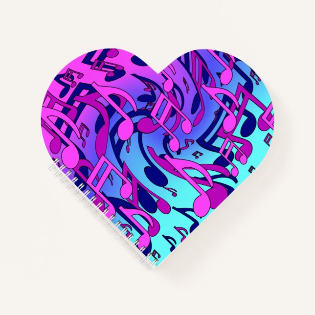 Schöne Musik Musik Noten Lebhaft Upbeat Künstleris Notizbuch (Vorderseite)