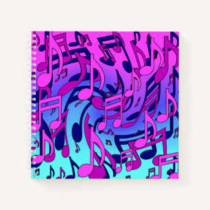 Schöne Musik Musiknoten Lebendig Fröhlich Künstler Notizbuch