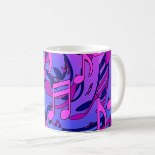 Schöne Musik Pink Purple Blau Lebendiges Muster Tasse