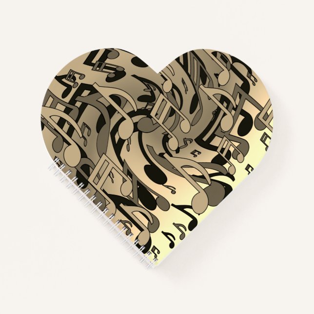 Schöne Musik Sepia Tone Lebhafte Musikszenen Notizbuch (Vorderseite)