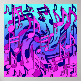 Schöne Musik Upbeat Lila Noten Pink Poster