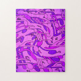 Schöne Musik Upbeat Lila Noten Pink Puzzle