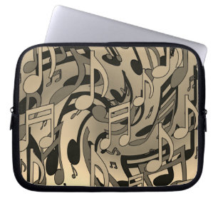 Schöne Musik Warm Sepia Lebhafte Musikszenen Laptopschutzhülle