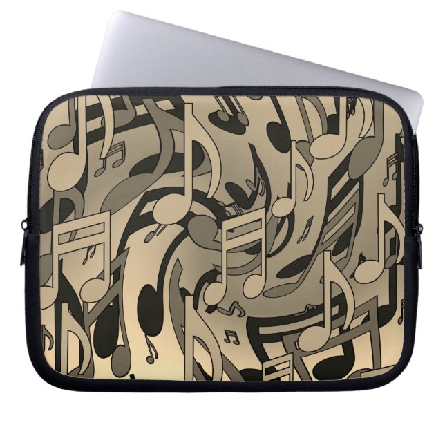 Schöne Musik Warm Sepia Lebhafte Musikszenen Laptopschutzhülle (Vorderseite)