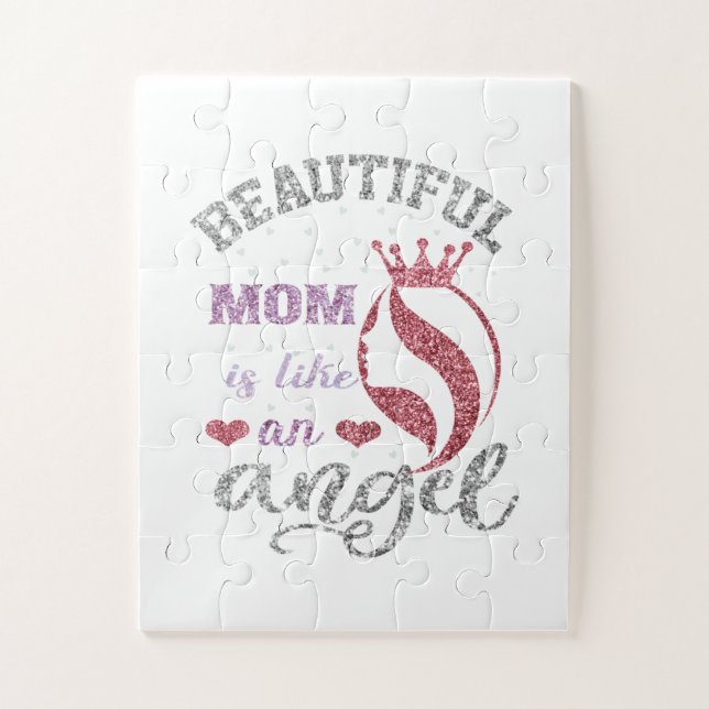 Schöne Mutter ist wie ein Engel Puzzle (Vertikal)