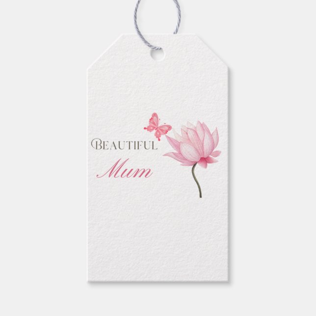 Schöne Mutter Lotus, Muttertag, Geburtstag Manuell Geschenkanhänger (Vorderseite)