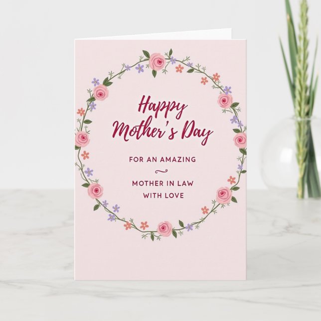 Schöne Mutter Schwiegermutter Tag Rosen Karte (Vorderseite)