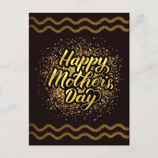 Schöne Mutter-Tag Golden Foil Postkarte (Vorderseite)