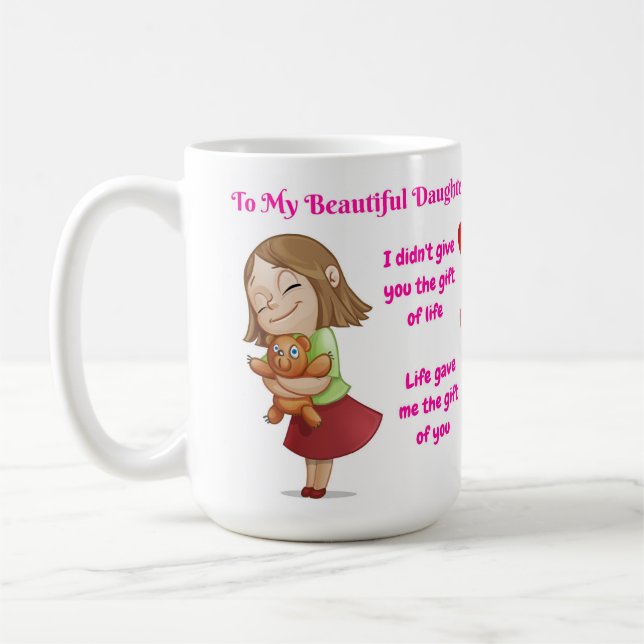 Schöne Mutter Tochter Zitat-Tasse Kaffeetasse (Links)