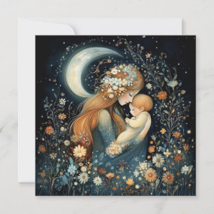 Schöne Mutter und Baby Blumen-Muttertag Karte
