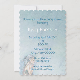 Schöne Mutter und Baby Meerjungfrau Baby Shower Einladung