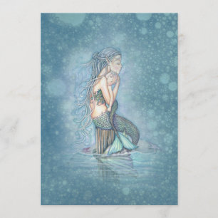 Schöne Mutter und Baby Mermaid Babydusche Einladung