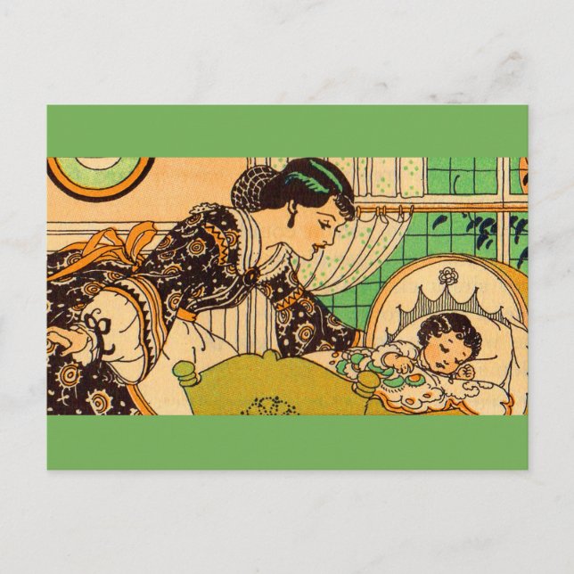 Schöne Mutter und Kind der 1920er Jahre Postkarte (Vorderseite)