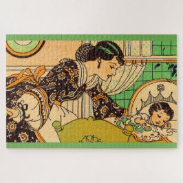 Schöne Mutter und Kind der 1920er Jahre Puzzle