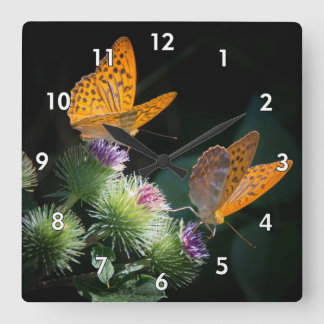 Schöne Mutter von Pearl Butterfly Quadratische Wanduhr