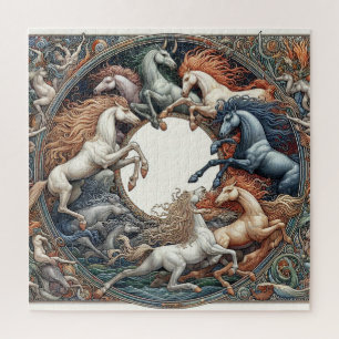 "Schöne mystische Pferde" 38 Puzzle