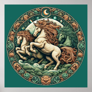 "Schöne mystische Pferde" 43 Poster