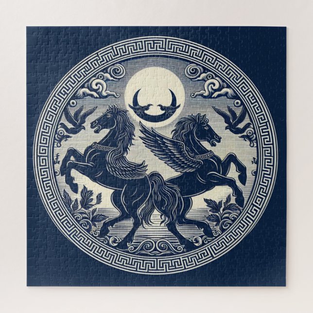 Schöne mystische Pferde 50 Puzzle (Vertikal)