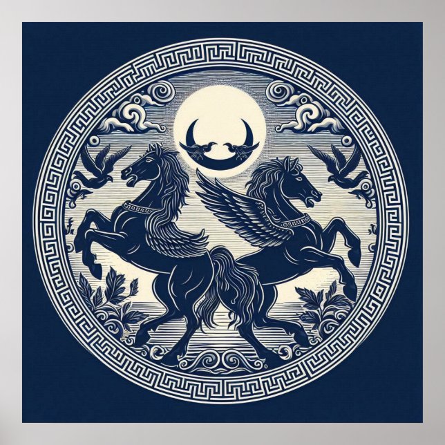 Schöne mystische Pferde 51 Poster (Vorne)