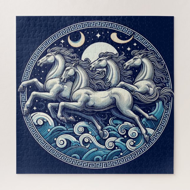 Schöne mystische Pferde 52 Puzzle (Vertikal)