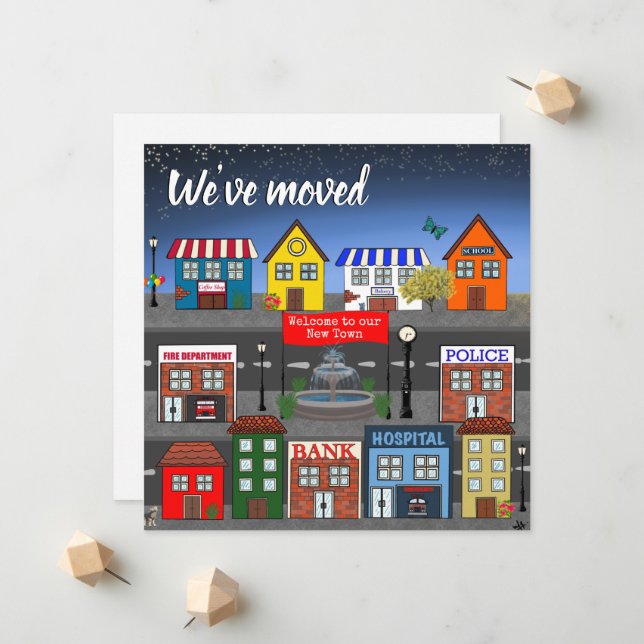 Schöne Nachbarschaft, die wir bewegt haben Ankündigung (Vorderseite/Rückseite Beispiel)