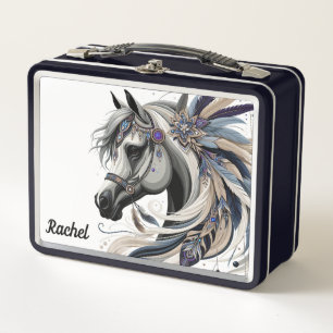 Schöne Native American Horse Metall Lunchbox