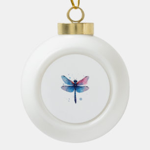 Schöne Natur farbenfrohe grafische Muster Dragonfl Keramik Kugel-Ornament