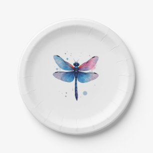 Schöne Natur farbenfrohe grafische Muster Dragonfl Pappteller