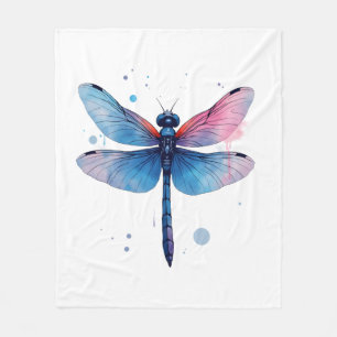 Schöne Natur Farbige Grafik Muster Libelle Fleecedecke