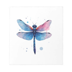 Schöne Natur Farbige Grafik Muster Libelle Notizblock