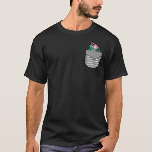 Schöne Natur Flamingo in Pocket T-Shirt