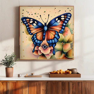 Schöne Natur Schmetterling Tranquil Vintage Poster