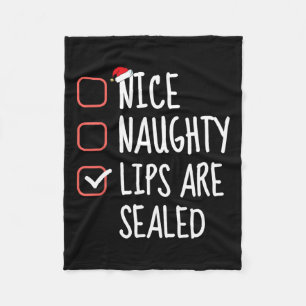 Schöne Naughty Lippen sind versiegelt Weihnachtsli Fleecedecke