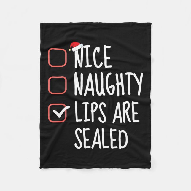 Schöne Naughty Lippen sind versiegelt Weihnachtsli Fleecedecke (Vorderseite)