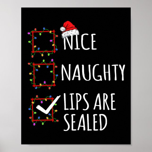 Schöne Naughty Lippen sind versiegelt Weihnachtsli Poster (Vorne)