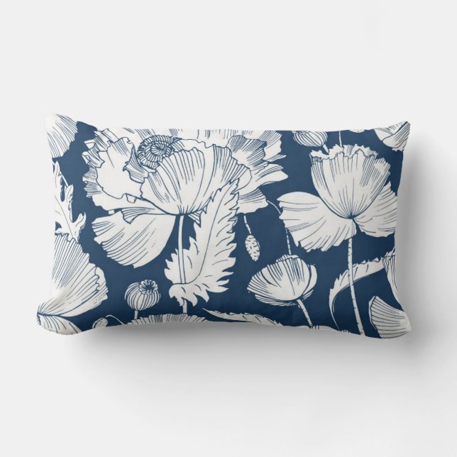 Schöne Navy Blue und White Bedroom Dekoration Lendenkissen (Vorderseite)