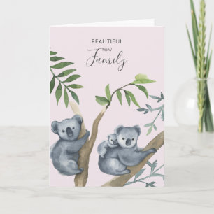 Schöne neue Familienwatercolor Koala Karte
