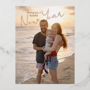 Schöne Neujahrsfoto-Wünsche Folien Feiertagspostkarte