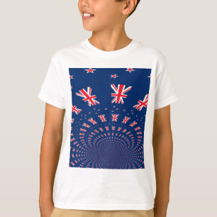 Schöne Neuseeland-Flagge Kunst Druck Design T-Shirt