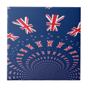 Schöne Neuseeland-Flaggen-Kunst-Druck-Design Fliese