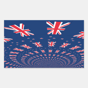 Schöne Neuseeland-Flaggen-Kunst-Druck-Design Rechteckiger Aufkleber