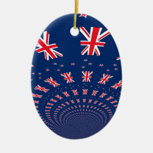 Schöne neuseeländische Flaggen Art Print Design Keramikornament