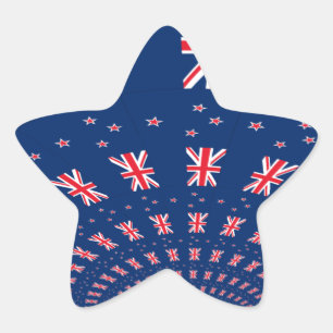 Schöne neuseeländische Flaggen Art Print Design Stern-Aufkleber