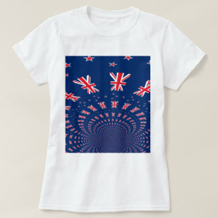 Schöne neuseeländische Flaggen Art Print Design T-Shirt