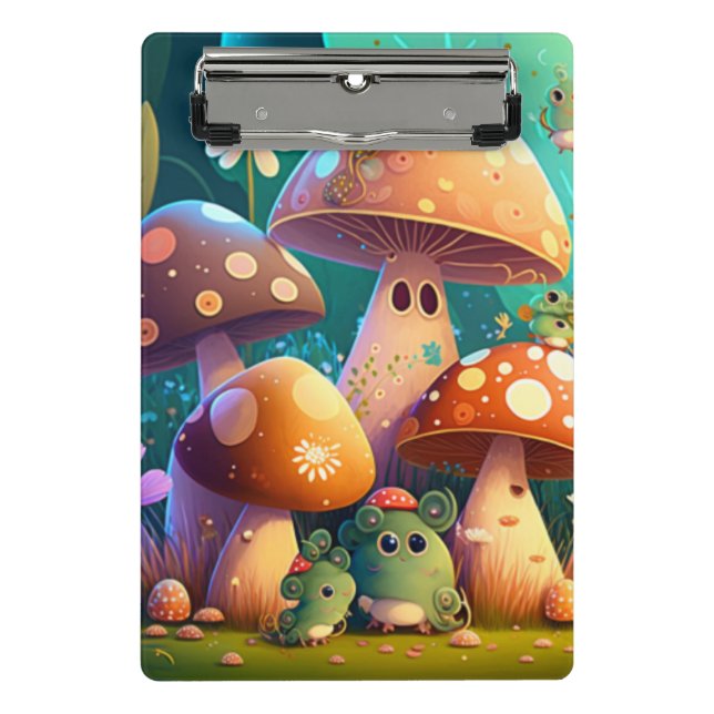 Schöne niedliche Babypilze Mini Klemmbrett (Vorderseite)