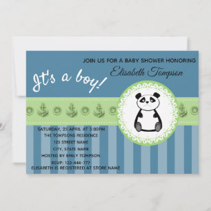 Schöne niedliche Cartoon Panda Babydusche Einladung