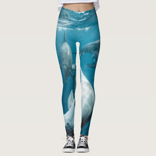 Schöne Niedliche Delphine Leggings (Vorderseite)